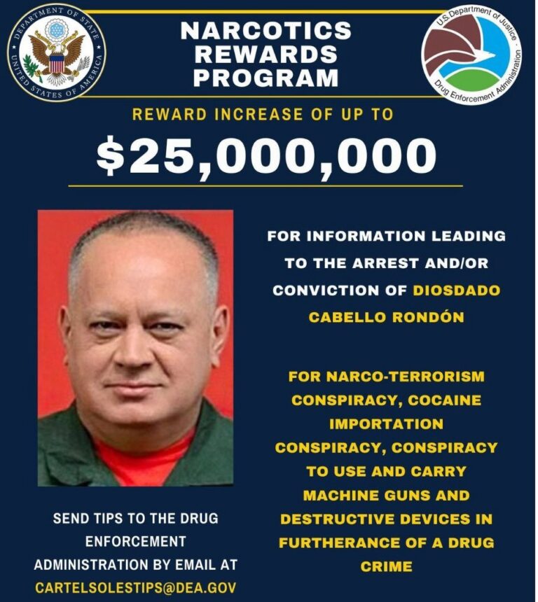 EE.UU. ya tendría un plan listo para sacar a Diosdado Cabello de Venezuela